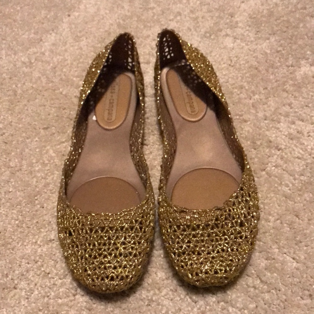 Gold ballet flats